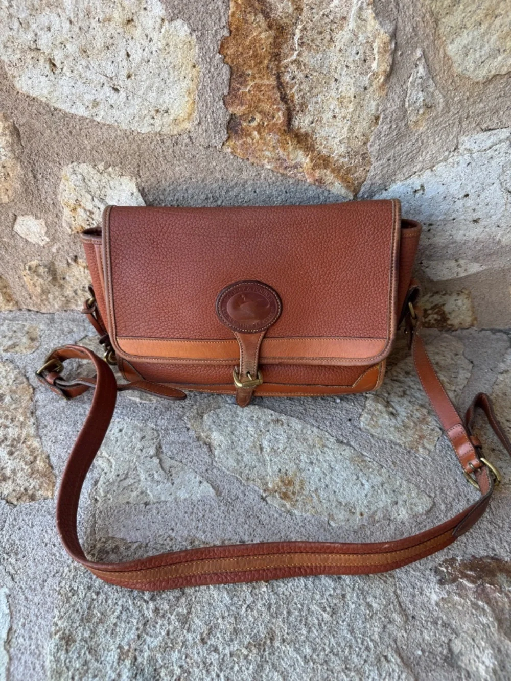 Vintage Dooney & Bourke All Weather Leather Shoulder Crossbody Bag made in USA
